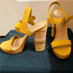 Aldo yellow platform heels